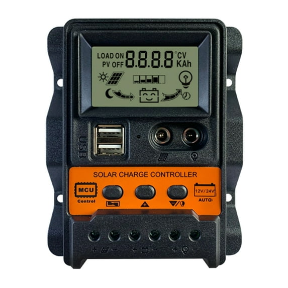 Solar Charging Controller With LCD Display Double USB 10/20/30amp Auto Charging Regulator for Solar Panel