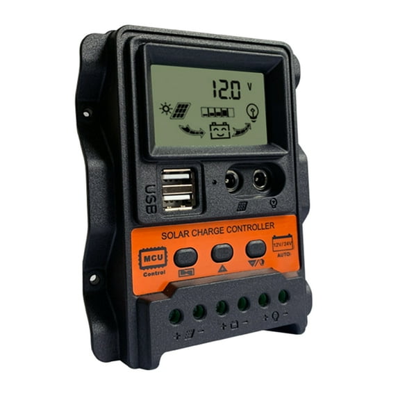 Solar Charging Controller With LCD Display Double USB 10/20/30amp Auto Charging Regulator for Solar Panel