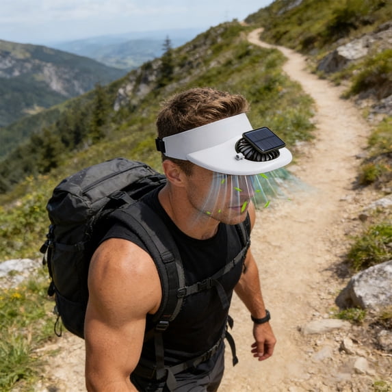 Solar Charging Fan Baseball Cap, Detachable Cooling Fan Hat, Outdoor Sun Hat with Fan for Travel Sports Summer Use