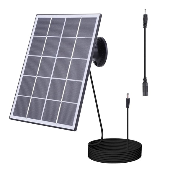 Solar Charging Panel for Surveillance Camera Doorbell,3W 5V High-Efficiency Monocrystalline Silicon,Low Power Consumption with IP67 Waterproof,Continuous Outdoor Security Power