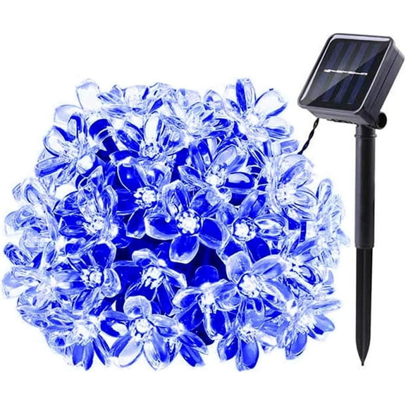 Solar Cherry Blossom Light String, 16FT 20 LED Waterproof Flower Fairy Lights with 8 Modes, Solar Powered Outdoor Garden Lights for Wedding, Christmas, Patio, Home Decor
