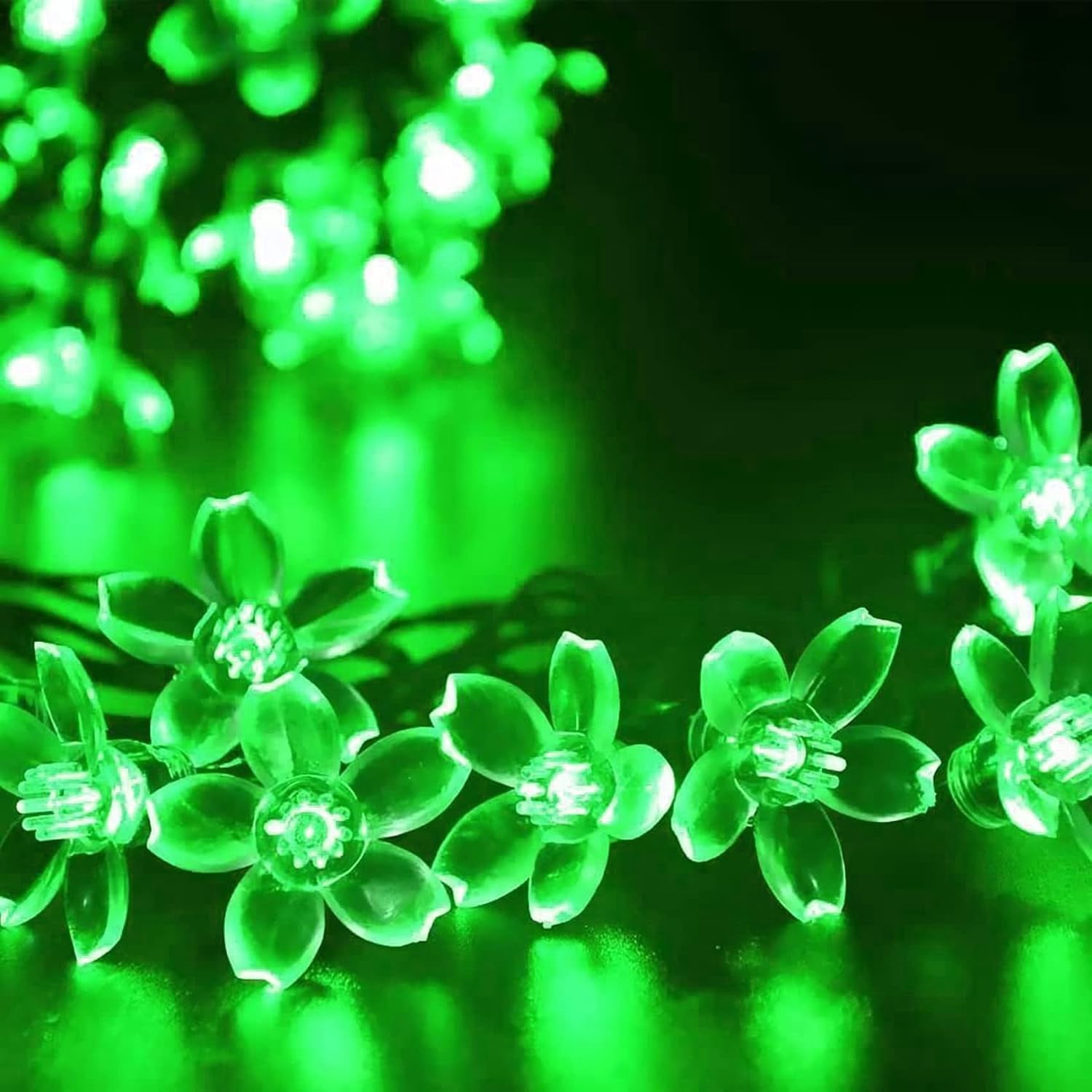 Solar Cherry Blossom Light String, 16FT 20 LED Waterproof Flower Fairy Lights with 8 Modes, Solar Powered Outdoor Garden Lights for Wedding, Christmas, Patio, Home Decor