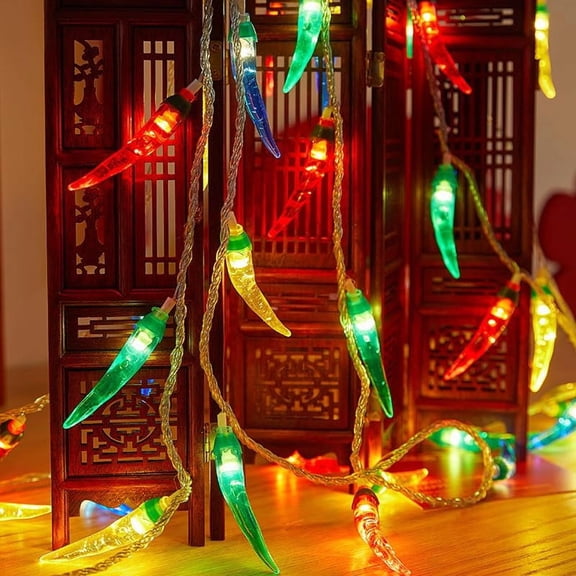 Solar Chili String Lights, 3M 20LED Waterproof Red Chili Pepper Fairy Lights for Patio, Garden, Party & Christmas Decor,Decorative Solar Powered Outdoor String Lights