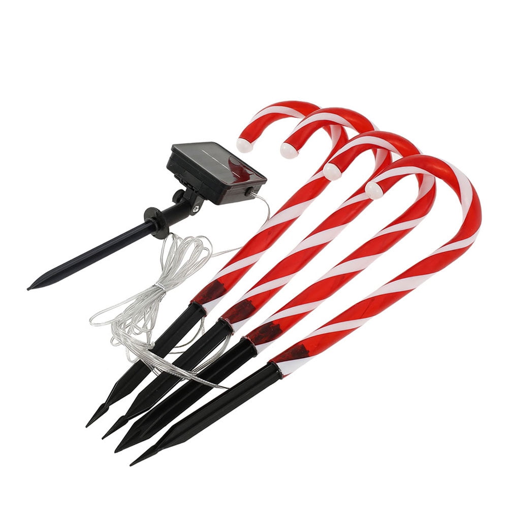 Solar Christmas Cane Light LED Christmas Cane Lamp with Ground Spike