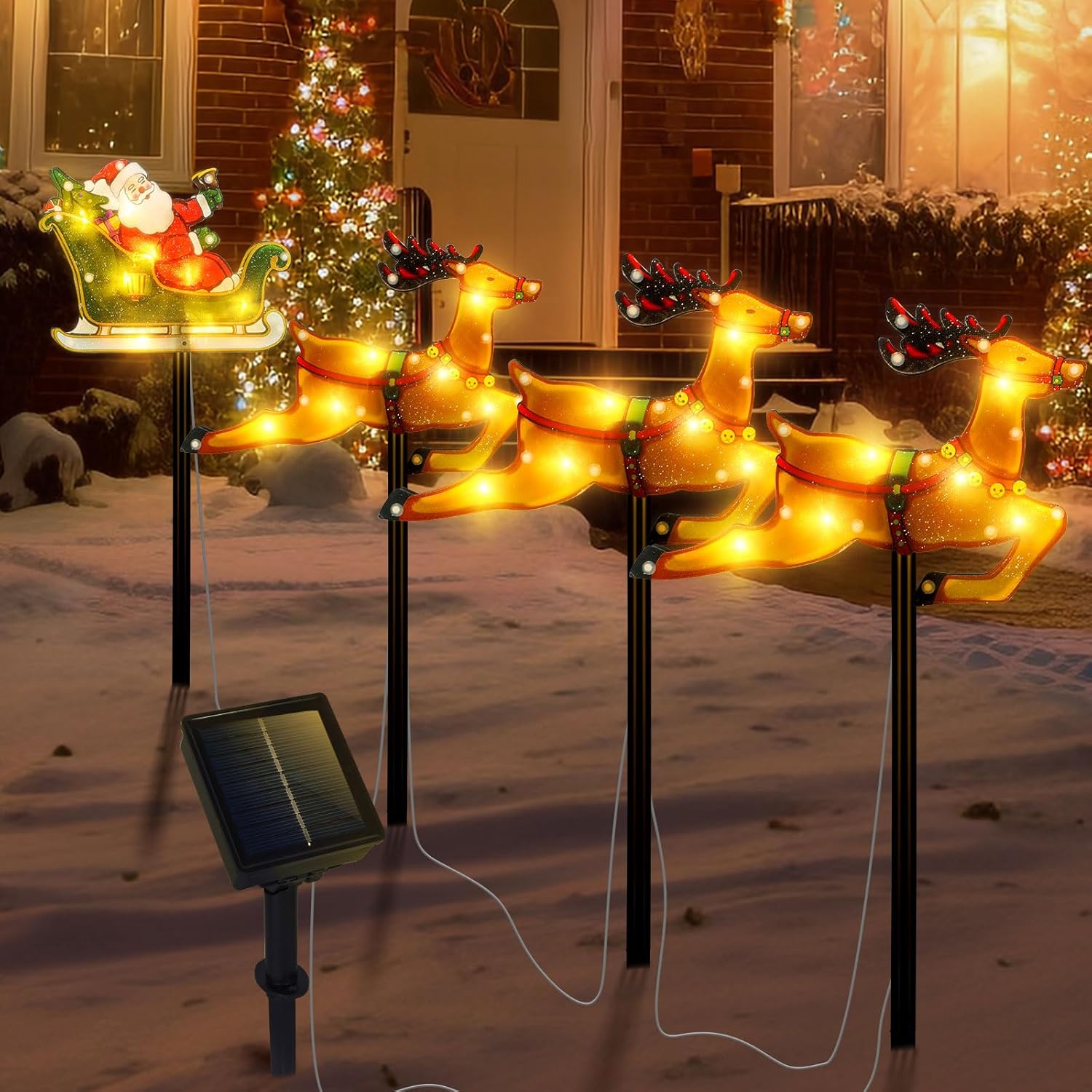 Solar Christmas Decorations with Led Lights, Solar Landscape Pathway
