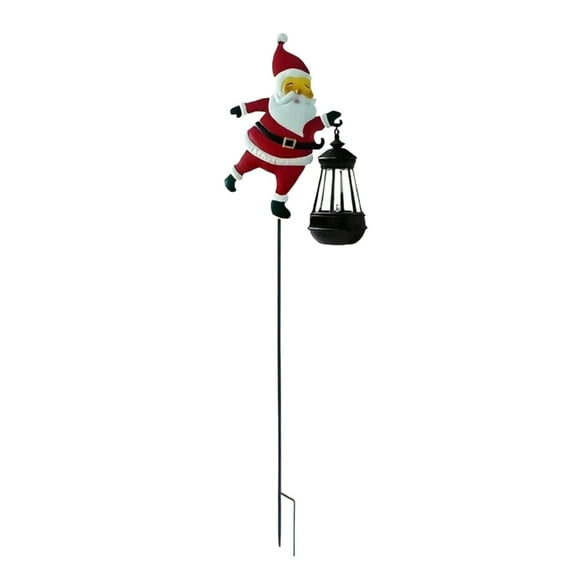 Solar Christmas Garden Stake Lights Santa Claus Yard Signs Ground Light for Waterproof Outdoor Decor for Garden Pathway Patio