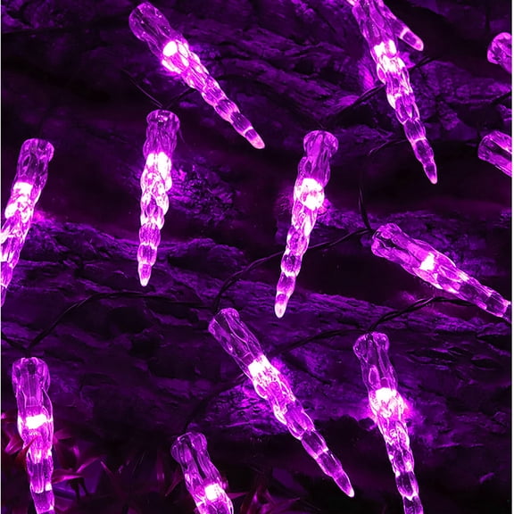 Solar Christmas Icicle Lights, 15.75Ft 20 LED Mini Waterproof 8 Mode Hanging Twinkling Crystal Ice String for Eaves Garden Wedding Halloween
