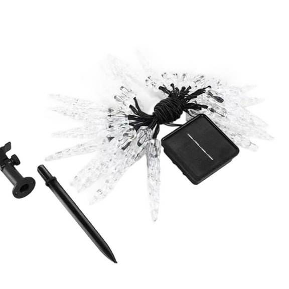 Solar Christmas LED Icicle Lights Outdoor Decorations, 21 FT Waterproof Icicle Fairy Lights for Outside Holiday, Patio, Balcony, Christmas, Window, House Eaves Decorations