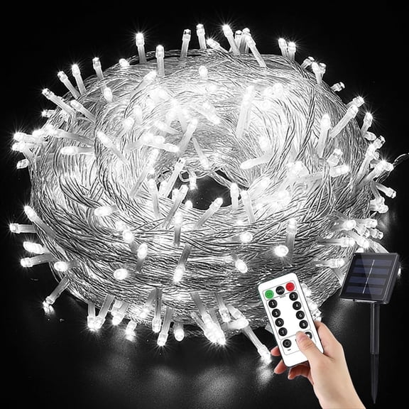 Solar Christmas Lights, 6.5M 30 LED Solar Powered Fairy Lights, 8 Modes Waterproof Solar Lights for Garden Patio Yard Party with Remote