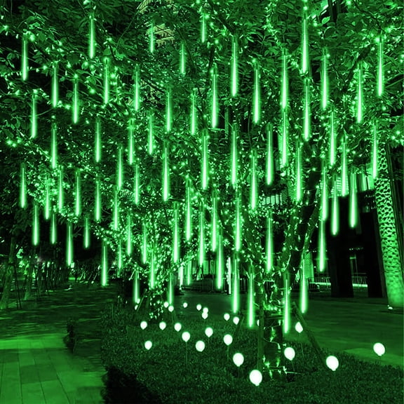 Solar Christmas Lights Outdoor, Waterproof LED Meteor Shower Lights Fairy String Lights 30cm 8 Tube 288 LED Icicle Falling Lights for Window Tree Xmas Wedding Party