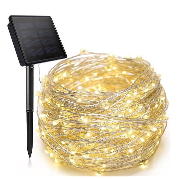 Solar Christmas Lights for Outside, 39FT 100LED Solar String Lights Outdoor, Waterproof Copper Wire with 8 Modes Twinkle Fairy Lights for Tree Garden Party Xmas Decor (Warm White)