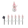 thumbnail image 1 of Solar Christmas Lights Snowman Ground LED, 5-in-3 Outdoor Garden Patio Decoration with Warm White Lights, Waterproof Holiday Xmas Decor for Lawns Pathways,Pink Light, 1 of 5