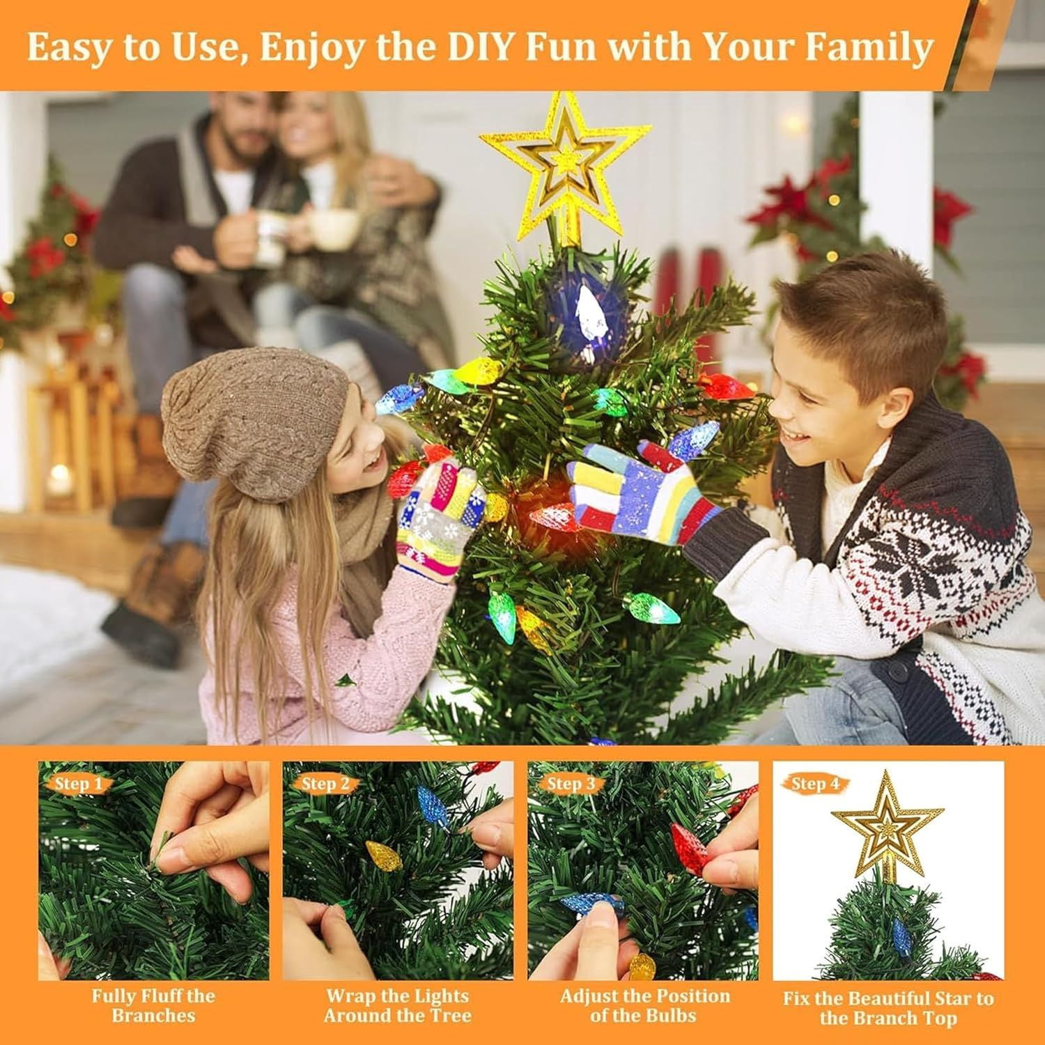 Solar Christmas Pathway Lights for Outdoor Decorations,Outside Christmas Tree Stake Lights,Waterproof Xmas Garden Stake Lights Patio Yard Garden Lawn Holiday Decor