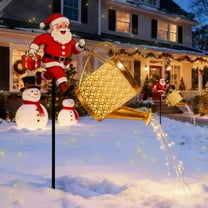 Solar Christmas Santa Claus Ground Lights – 32.48in Resin Outdoor Garden Stake Lamp with Waterproof LED – Festive Patio, Lawn, or Yard Decoration Powered by Sunlight
