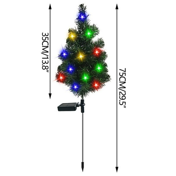 Solar Christmas Tree Garden Stake Led Lights, Xmas Tree Solar Yard Landscape Path Lights, Outdoor Waterproof Christmas Pathway Lights for Christmas Decoration Pathway Garden Patio