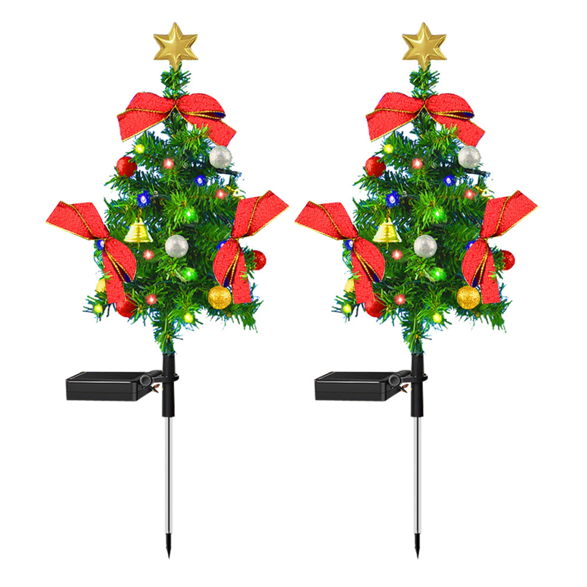 Solar Christmas Tree Garden Stake Lights Waterproof Solar Powered