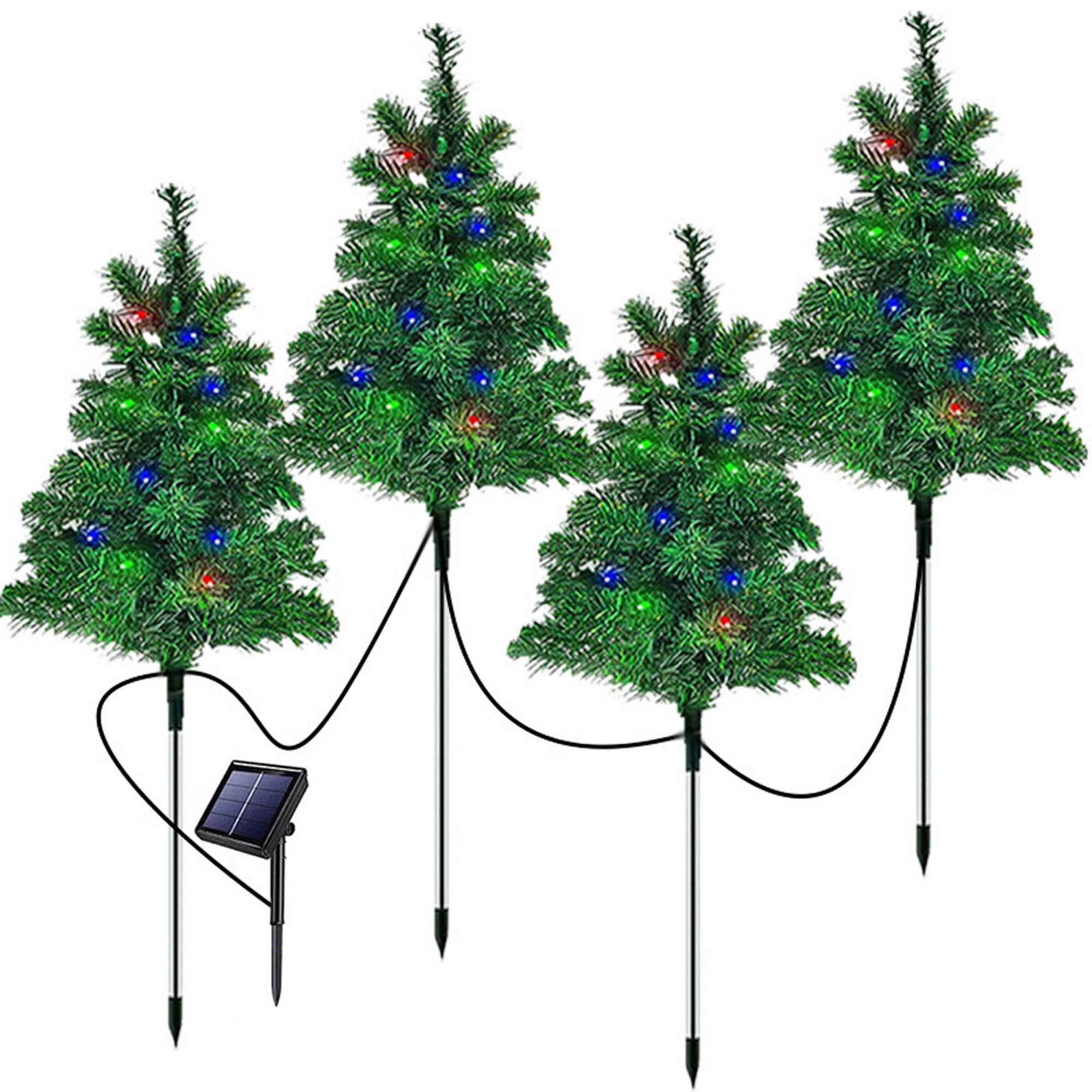 Solar Christmas Tree Garden Stake Lights, Waterproof Solar Xmas Tree