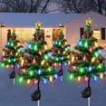 thumbnail image 1 of Solar Christmas Tree with LED Lights Outdoor Solar Christmas Decorations Waterproof Solar Powered Prelit Christmas Tree for Holiday Pathway Garden Yard (Solar Christmas Tree, 1 of 7