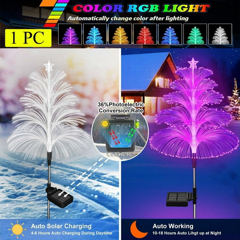 Solar Christmas Tree Lights Decoration 38.2in, 2025 New