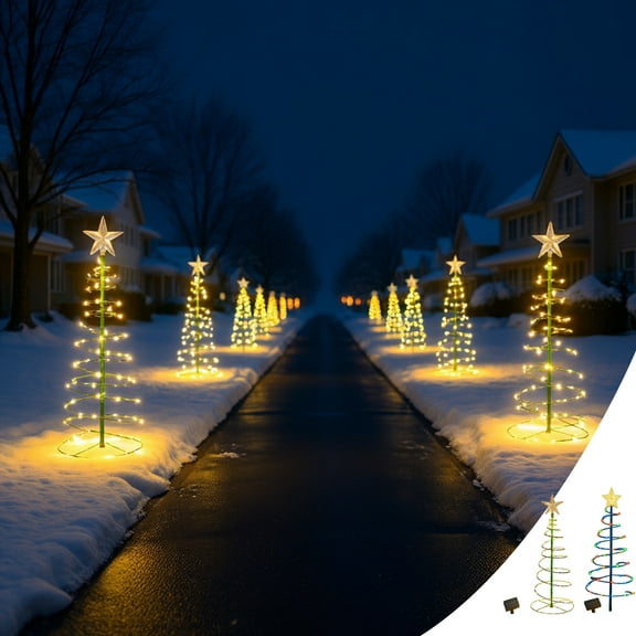 Solar Christmas Tree Lights, Warm White and Multicolor Options, 8 Lighting Modes, Outdoor Holiday Decoration for Garden and Patio