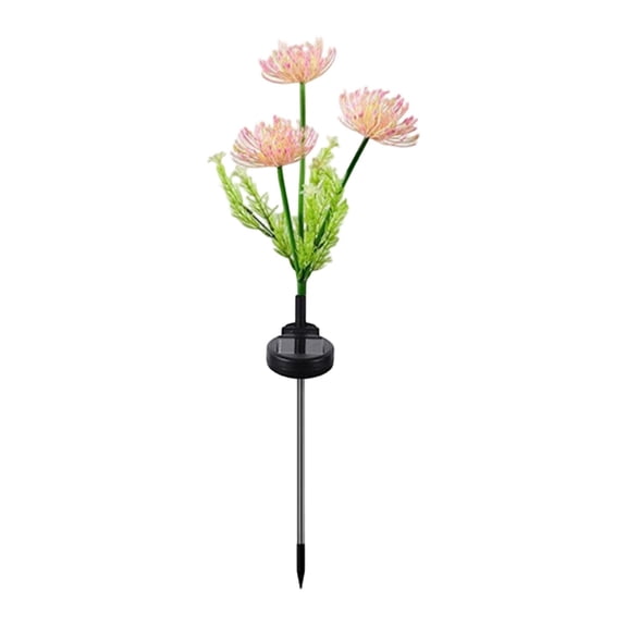 Solar Chrysanthemum Flower Lights Simulation Stake Waterproof LED Landscape Decorative Lamp Night Light for Yard Garden Flowerbed 29.13in