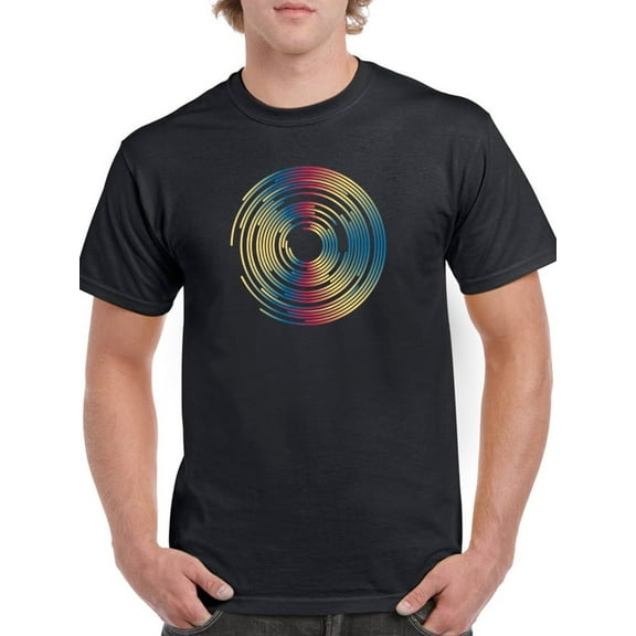 Solar Circle Graphic Men Black T-Shirt, Male Medium