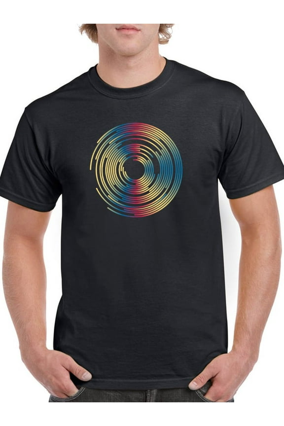 Solar Circle Graphic Men Black T-Shirt, Male Medium