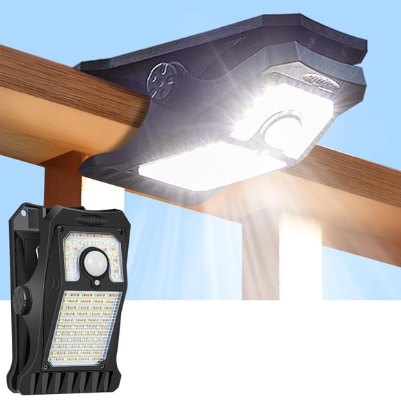 Solar Clip Light With Motion Sensor, 118 Led Clip On Solar Lights Outdoor Waterproof, High Bright Solar Powered Security Lights For Outside Fence Chain Link Camping
