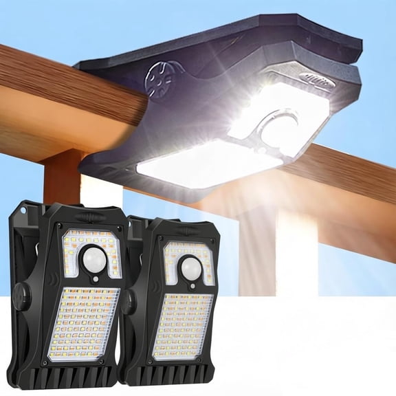 Solar Clip Light With Motion Sensor, 118 Led Clip On Solar Lights Outdoor Waterproof, High Bright Solar Powered Security Lights For Outside Fence Chain Link Camping