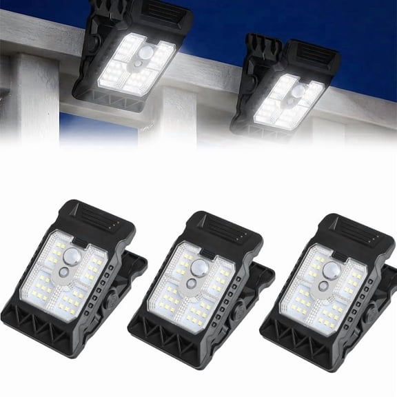 Solar Clip Light with Motion Sensor, 2026 New Clip On Solar Motion Lights Outdoor, Waterproof Portable Solar Powered Light for Fence Patio Garage Camping Yard Solar Clip Lights