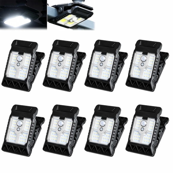 Solar Clip Light with Motion Sensor, 30 LED Wireless Clip On Solar Lights Outdoor, IP65 Waterproof 3 Modes Security Night Lighting for Deck Gutter Garage