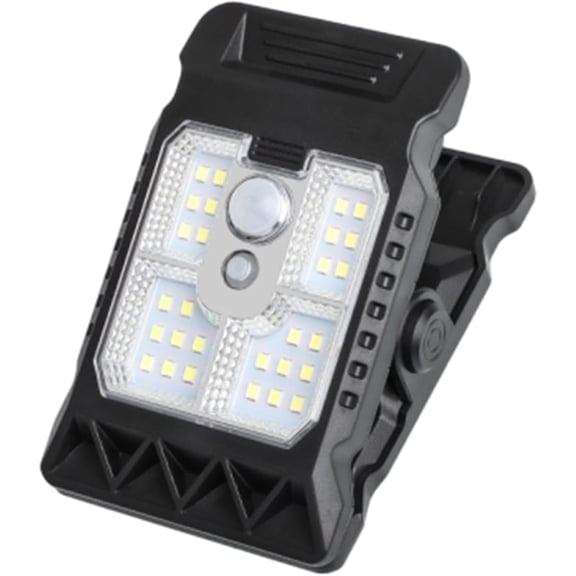 Solar Clip Light with Motion Sensor, Motion Lights Outdoor Waterproof,Fence, Deck, Garage, Camping,Dual Charging, Portable Waterproof Security Light (1pc - LI)