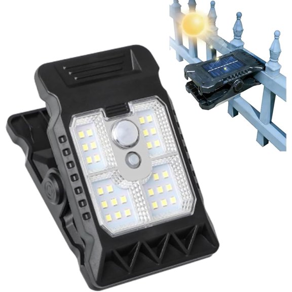 Solar Clip Light with Motion Sensor, 1-4PCS Outdoor Waterproof LED Clip on Lights, Dusk to Dawn Security Lighting for Garden, Yard, Fence and Deck.