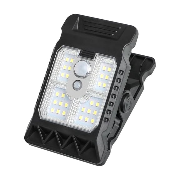 Solar Clip Light with Motion Sensor, IP65 Waterproof Outdoor Security Lamp, 3-Mode Portable Clamp-on Lantern for Fence, Patio & Garage