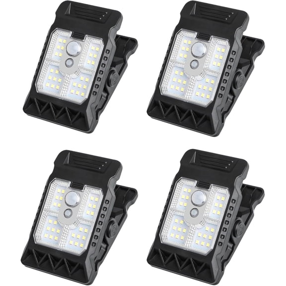Solar Clip Light with Motion Sensor, Waterproof Portable Clip on Solar Lights Outdoor with 3 Lighting Modes for Fence, Garden, and Camping