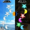 thumbnail image 1 of Solar Color-Changing LED Wind Chime Moon and Star, 1 of 5