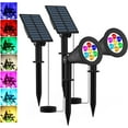 Solar Color Changing Landscape Spotlights Outdoor Waterproof Garden