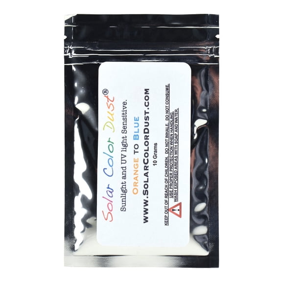 Solar Color Dust Sunlight and UV Sensitive Powder, Changes from Orange to Blue, 10 gram bag