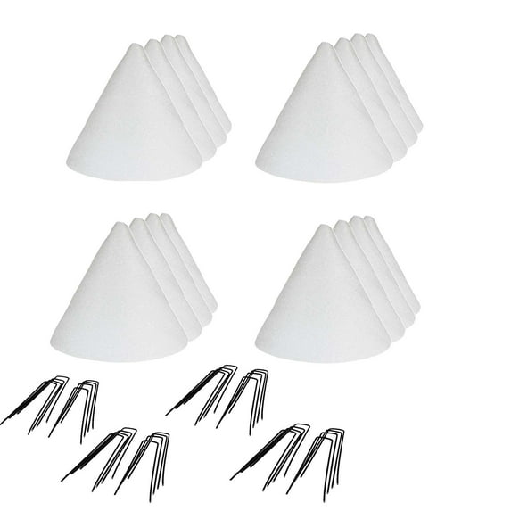 Solar Cone Plant Protector Cover - Large - Box of 16 - Reusable Foam Plant Growth Accelerator System - Comes With Anchor Pins - Freeze & Frost Protection