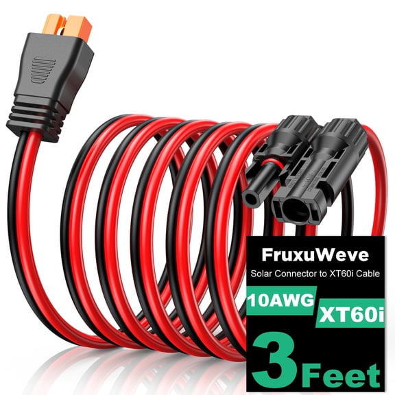 Solar Connector to XT60i Charge Extension Cable, 3FT Adapter Cable to Solar Panel Charging Wire for Battery Portable Power Station Solar Generator