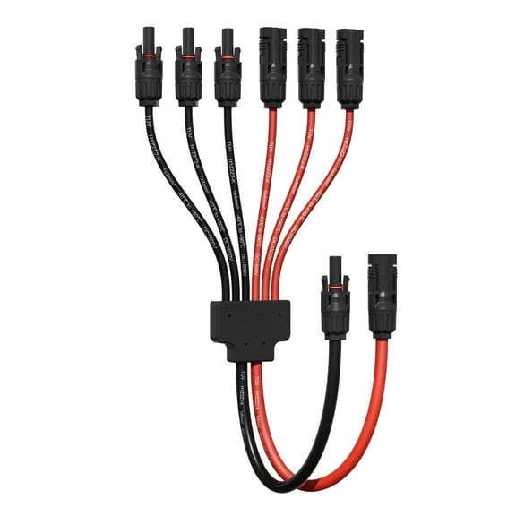 Solar Connectors for 2-3-4 Solar Panels, Tool-Free Solar Panel Wires and Connectors, Waterproof Solar Cable Splitter, 2 to 6 Y Branch Parallel Adapter for Solar Extension Cable