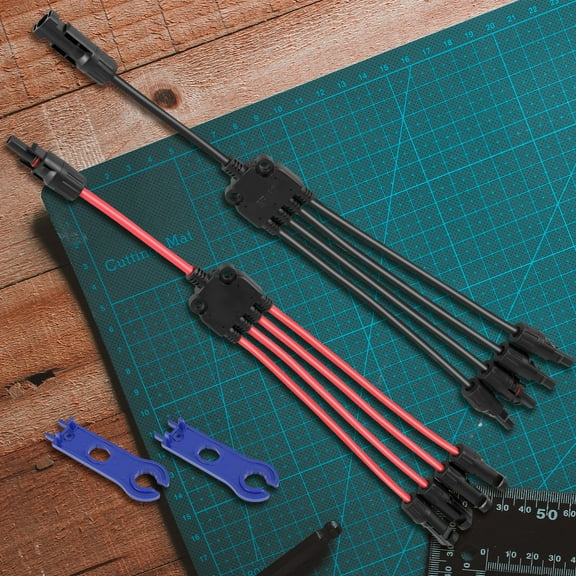 Solar Connectors Waterproof Dust Proof Solar Cable Parallel Adaptor Heat Resistant Solar Panel Wire Connectors Safe Solar Parallel Adapter for Solar Panel