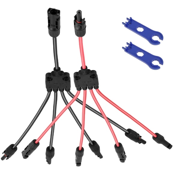 Solar Connectors Waterproof Dust Proof Solar Cable Parallel Adaptor Heat Resistant Solar Panel Wire Connectors Safe Solar Parallel Adapter for Solar Panel