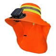 thumbnail image 1 of Solar Cooling Fan Sun Hat Reflective Safety Hat With Neck Flap Breathable Work Bucket Hat For Gardening Farming Hiking Cycling(Red-27Cm), 1 of 3