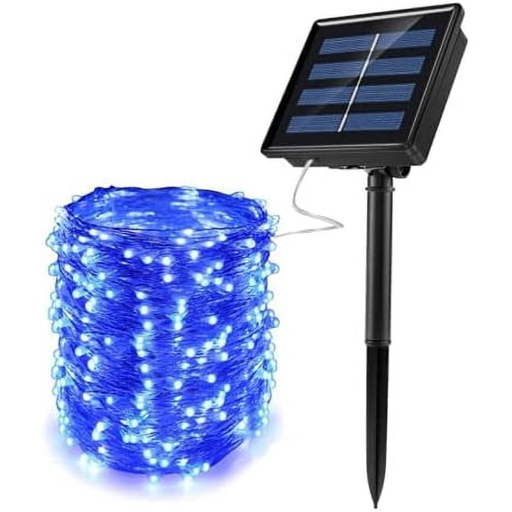 Solar Copper Wire String Lights, 10M 100LED Copper Wire Lights with 8 Modes Waterproof Starry String Lights for Garden Outdoor