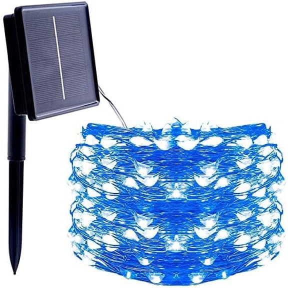 Solar Copper Wire String Lights, 5M 50LED Copper Wire Lights with 8 Modes Waterproof Starry String Lights for Garden Outdoor