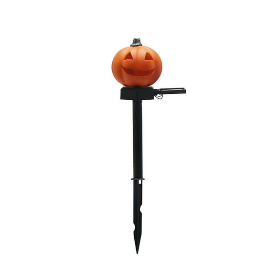 Solar Courtyard Light Stake 14.5in Waterproof Smiling Pumpkin Lights Outdoor for Pathway Lawn Garden Halloween Decor