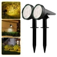 thumbnail image 1 of Solar Courtyard Lights Outdoor Spotlights | Waterproof LED Garden Pathway Lighting | 55 LEDs | Solar Powered Rechargeable | Floor Mounted Tree Landscape Uplights | Warm/White Light | 1 Pack, 1 of 3