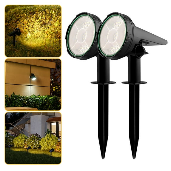 Solar Courtyard Lights Outdoor Waterproof Spotlights | Floor Mounted Garden Landscape Lighting | 55 LED | Warm & White Light | Smart Light Control | ABS+PC | 3.7V 1200mAh | 1 Pack