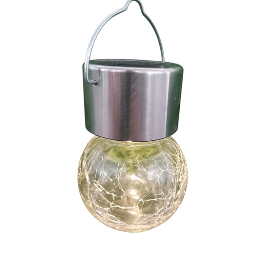 Solar Crackle Glass Light Hanging Ball Outdoor Waterproof,Solar Powered Pathway Landscape Lantern with Clip,for Garden Patio Yard Multicolor Yellow